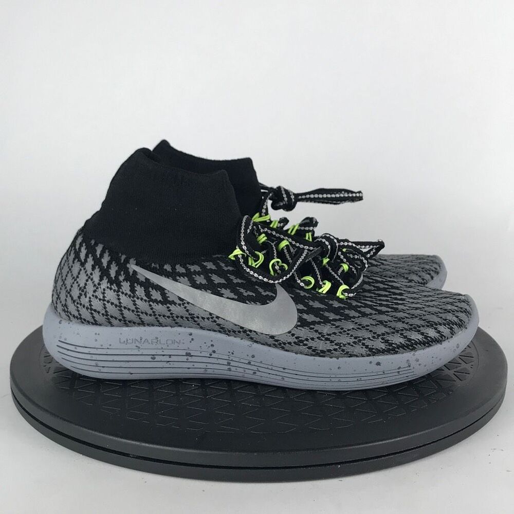 Nike LunarEpic Flyknit Shield H20 Black Running Shoes 849665-001 Womens Size 6.5 - Picture 4 of 12